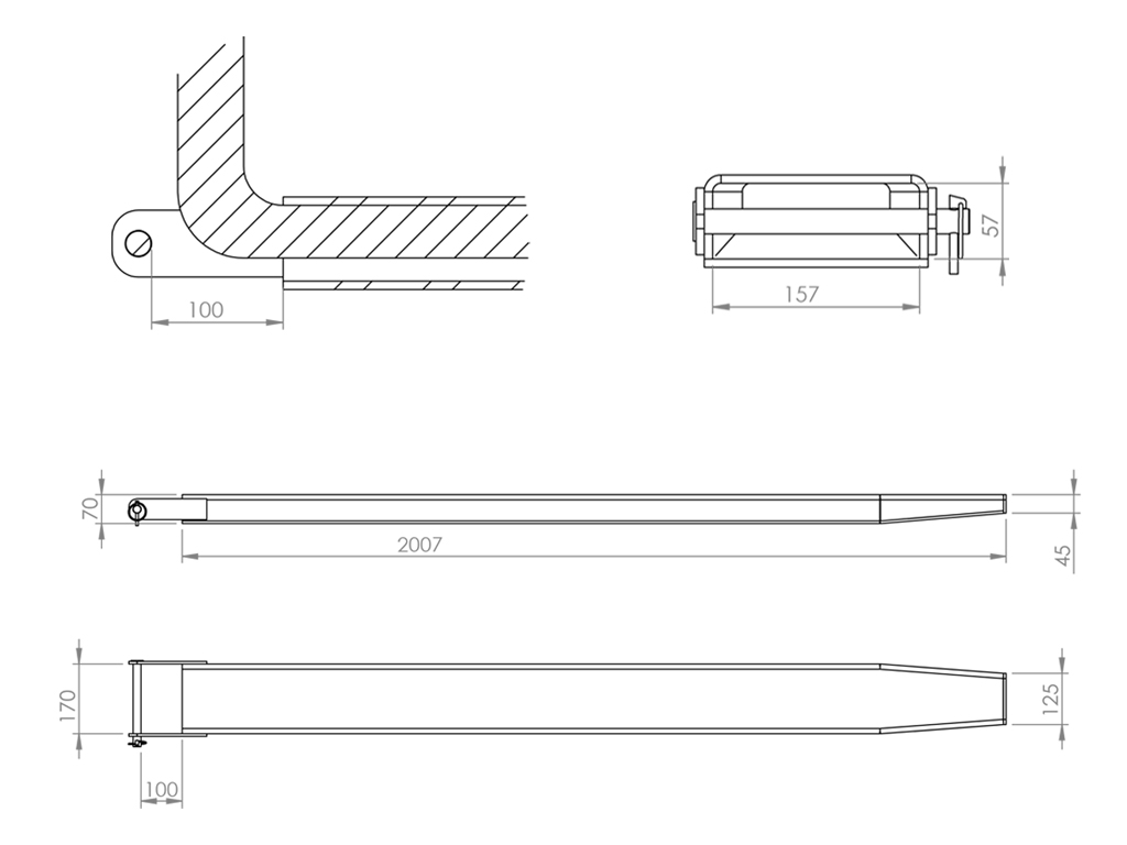 Garfo de Empilhadeira com 2m para 2500kg