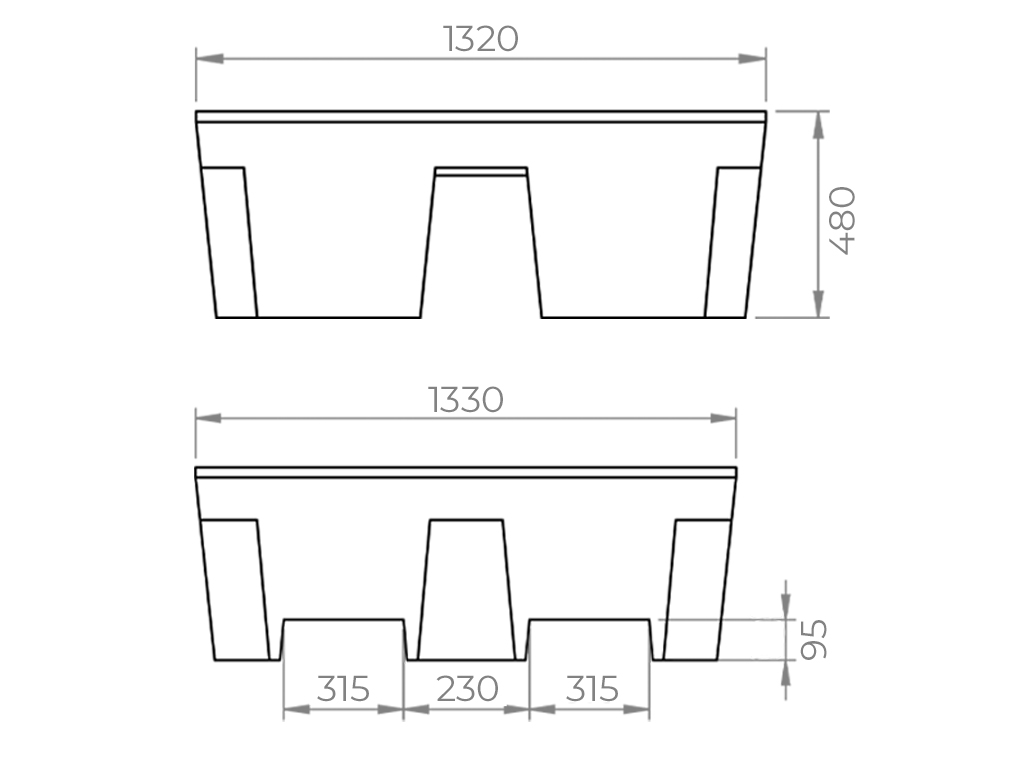 Pallet de Contenção 4 Tambores - 150 Litros